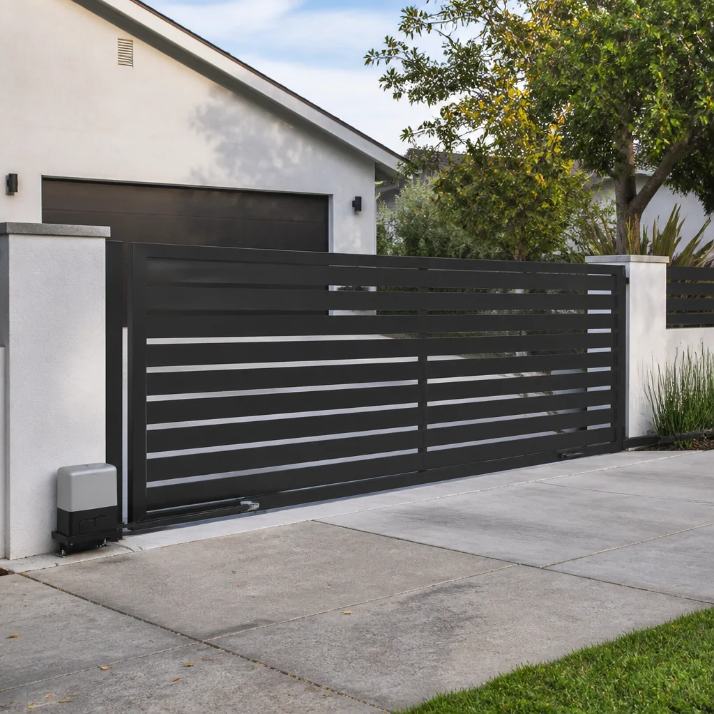 Sliding driveway gates